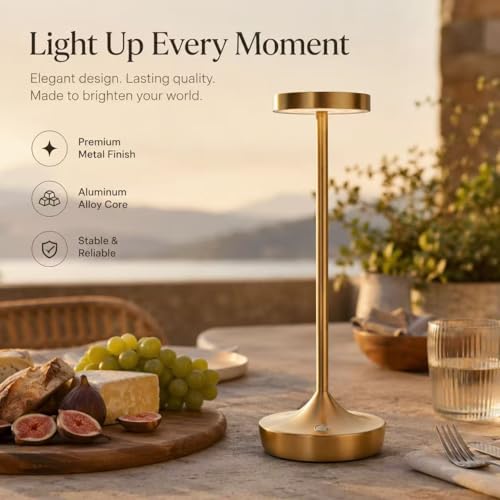 2 Pack Rechargeable Cordless Table Lamps 6000mAh LED Battery Table Light