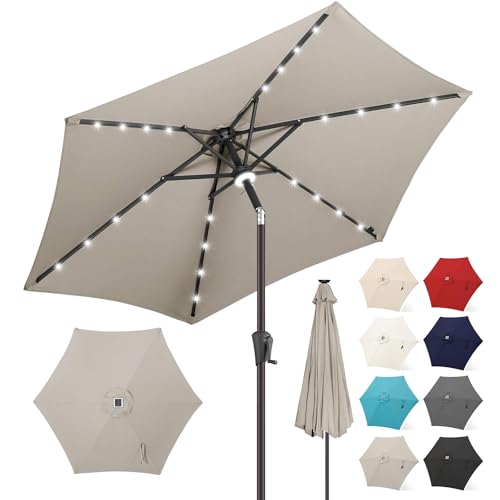 Solar Patio Umbrella with Centre Light