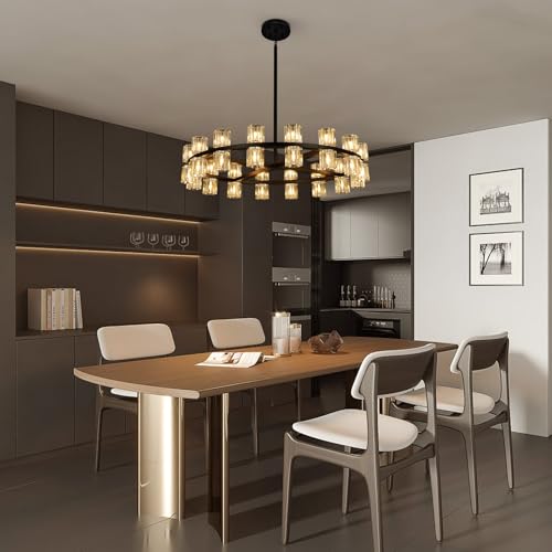 32 Light Black Crystal Chandelier