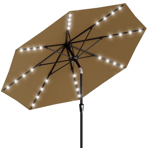 9FT Patio Umbrella with Solar Lights