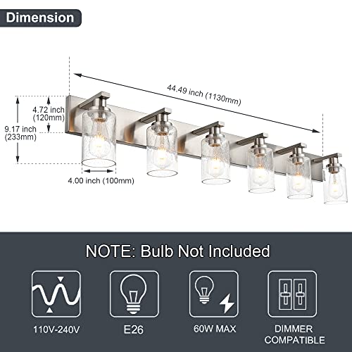 Bathroom Light Fixtures with Seeded Glass Shades