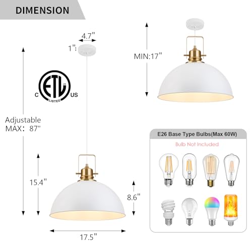Farmhouse Pendant Light (2 Count)