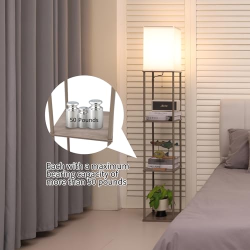 Floor Lamp with Shelves