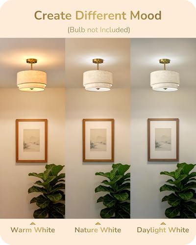 12.6Inch Semi Flush Mount Ceiling Light