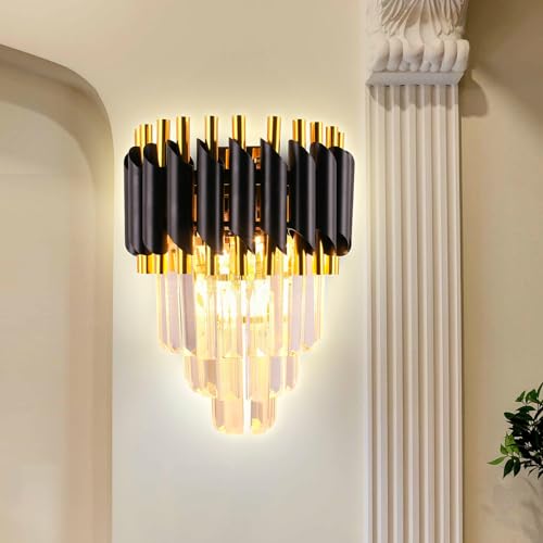 Black Crystal Wall Sconce