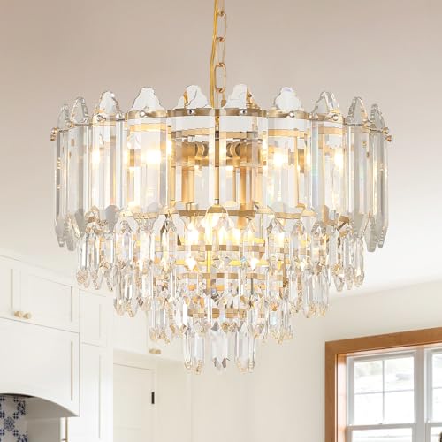Modern Crystal Chandelier Gold 20" K9 Crystal Chandelier 5