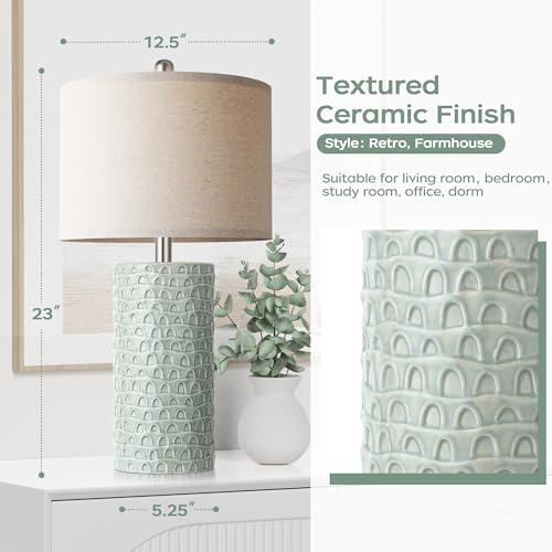 23" Modern Ceramic Table Lamp Set of 2 (2 Count)