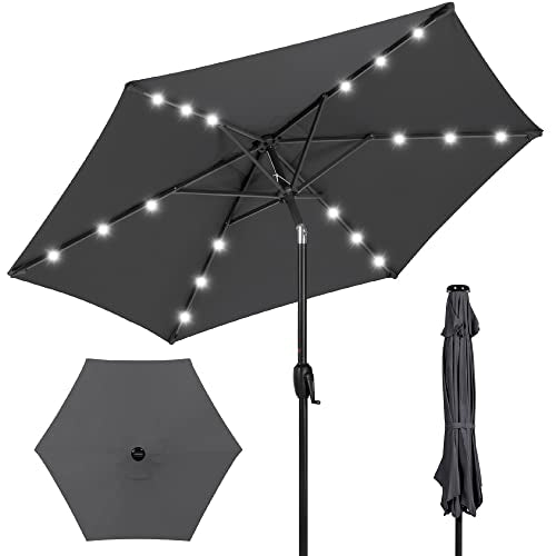 7.5ft Solar Umbrella LED Lighted Patio Umbrella