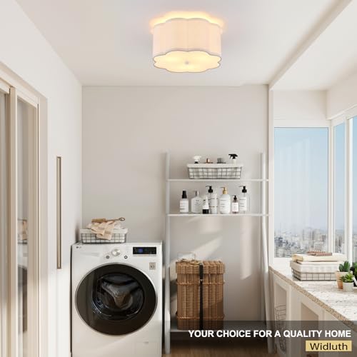 13" Modern White Semi Flush Mount Ceiling Light Fixture
