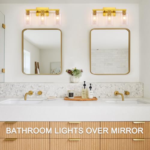Gold 3 Light Bathroom Vanity Light