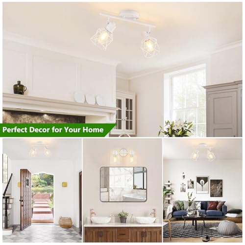 2 Lights White Kitchen Track Lighting