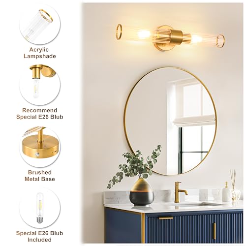 Gold Battery Operated Wall Sconces Set of Two (2 Count)