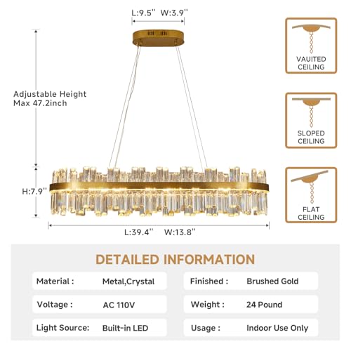 Modern Gold Crystal Chandelier