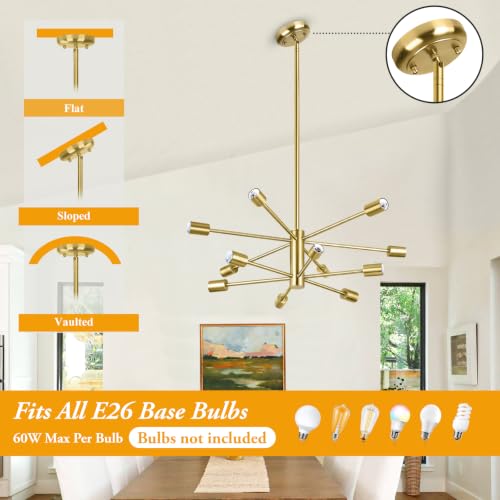12 Light Modern Chandelier for Dining Room