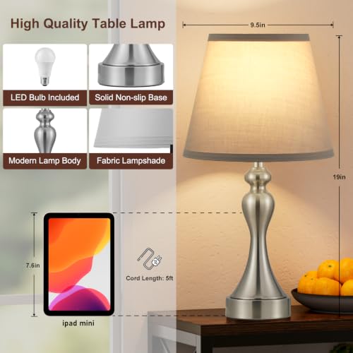 Touch Lamps for Nightstand (2 Count)