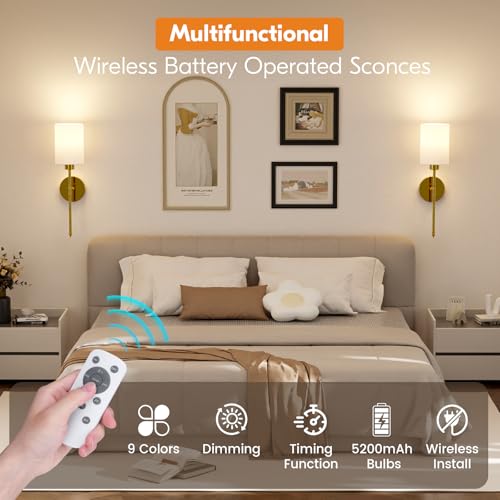 20.67 inch Battery Operated Wall Sconce Set of 2 (2 Count)