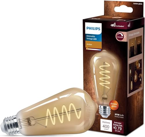 60W ST19 1 Pack Vintage Edison Spiral Amber