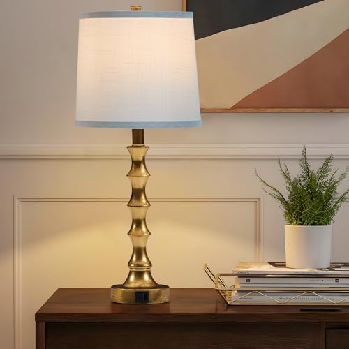 24" Small Gold Buffet Lamps Set of 2 with USB A+C Ports (2 Count)