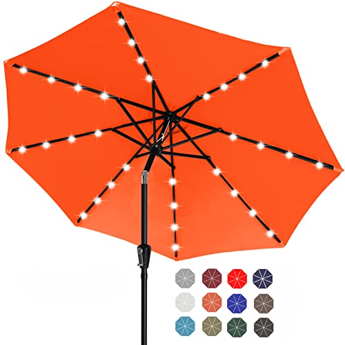 Solar Led Patio Umbrella with 32 Lights 9FT