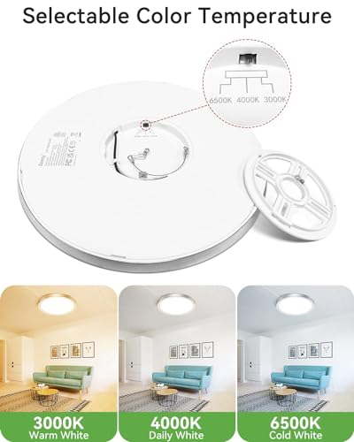 Silver Flush Mount Ceiling Light (2 Count)