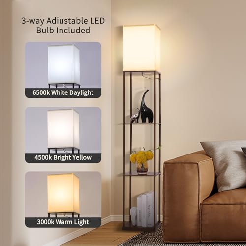 Floor Lamp with Shelves