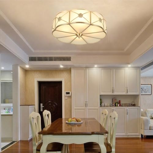 24 in Brass Flush Mount Ceiling Light for Living Room Bedroom