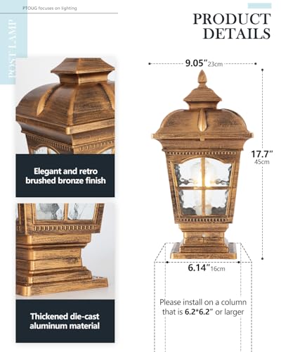 2 Packs Bronze Outdoor Post Light (2 Count)