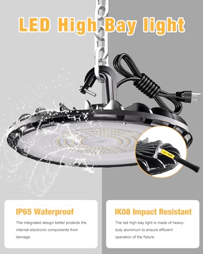 UFO LED High Bay Light 100W 11000LM 5000K High Bay LED Shop Lights