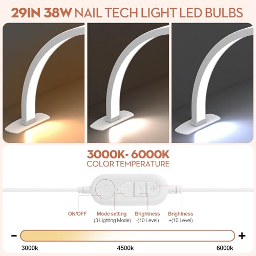 Foldable Half Moon Nail Desk Lamp with Phone Holder