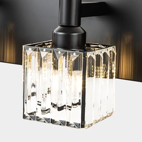 Black Crystal Bathroom Vanity Light 4