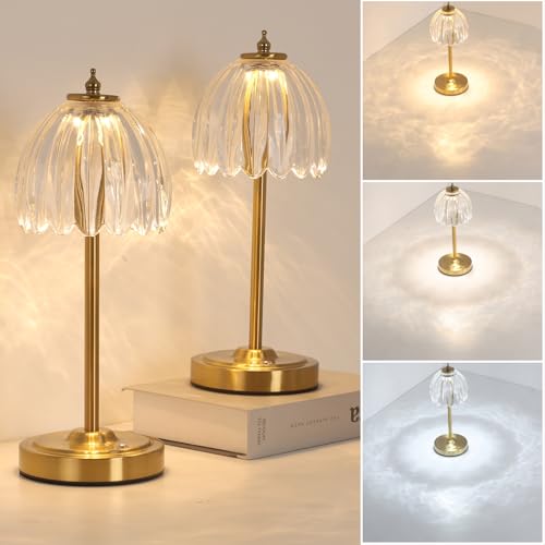 Set of 2 Tulip Table Lamp with 5000mAh Battery & Touch Control (2 Count)