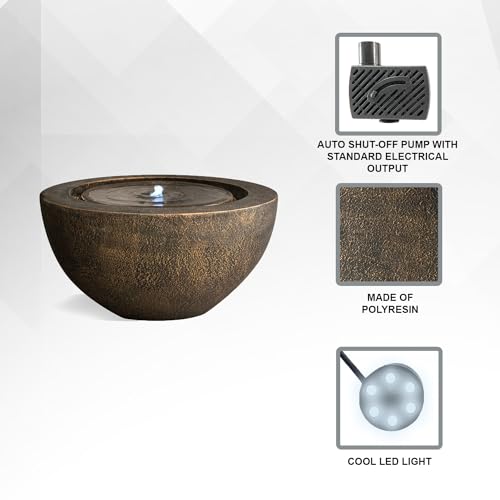 20" Round Sphere Water Fountain with LED Light