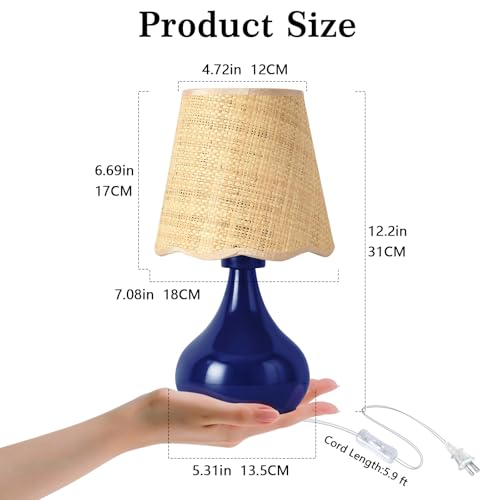 Navy Blue Small Table Lamp