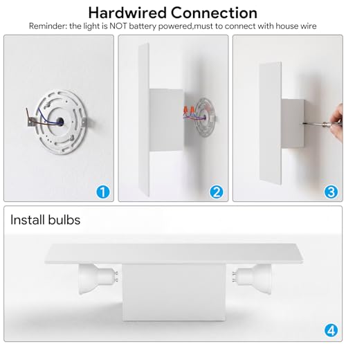 Hardwired White Wall Sconces (2 Count)