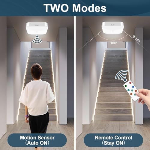 Rechargeable Motion Sensor Ceiling Light with Remote