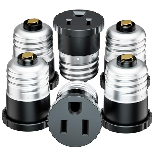 6 Pack Light Socket to Plug Adapter (6 Count)