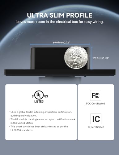 WiFi Smart Rotary Triac Dimmer with 1.8 inch TFT Display Screen (2 Count)