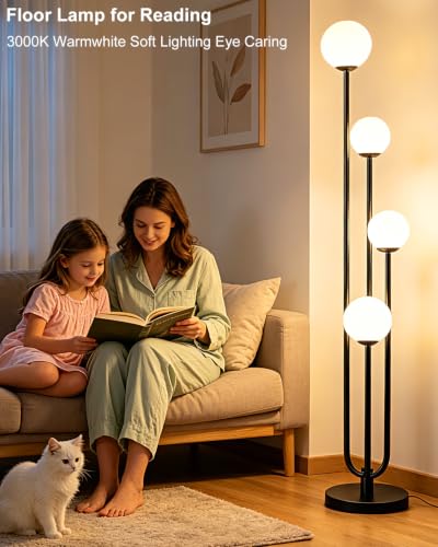 Black Globe Floor Lamp 4 (4 Count)