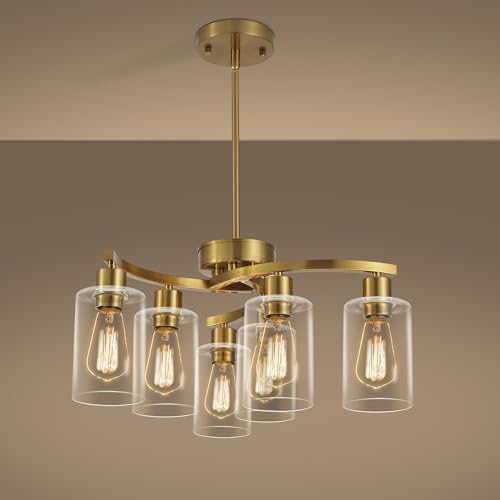 6 Light Gold Chandeliers for Dining Room