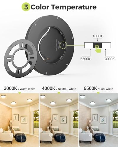 1PACK Flush Mount LED Ceiling Light Fixture Black