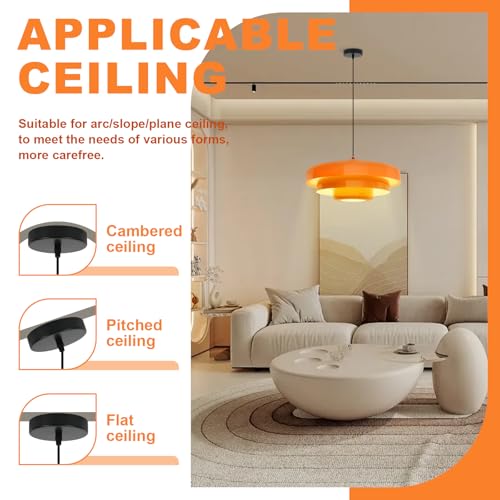 Mid Century Modern Orange Pendant Light