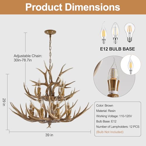 Large 2 Tier Deer Rustic Farmhouse Chandelier