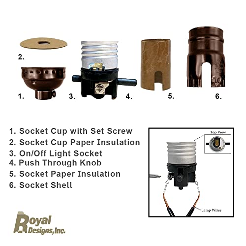 Push Through Lamp Socket for Incandescent or LED Bulbs (2 Count)