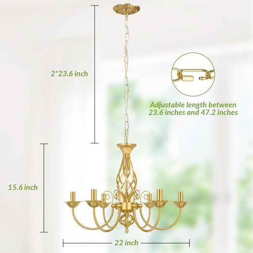 6 Light Farmhouse Candle Chandelier for Dining Room