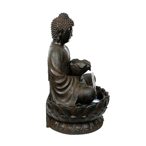 WIN1586 Outdoor Floor Peaceful Buddha Fountain with LED Lights