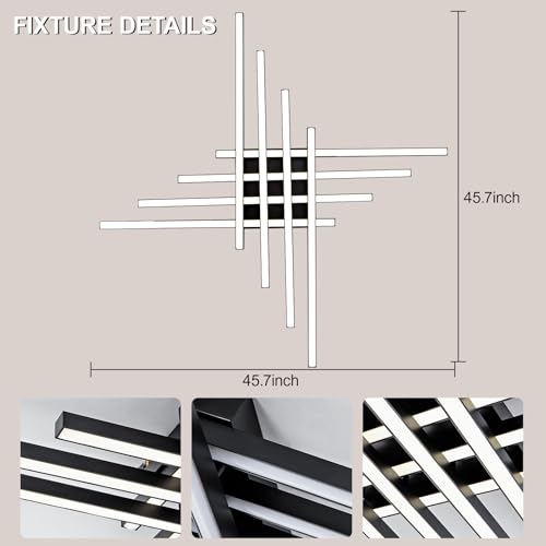 45.7" Modern Ceiling Light with Remote