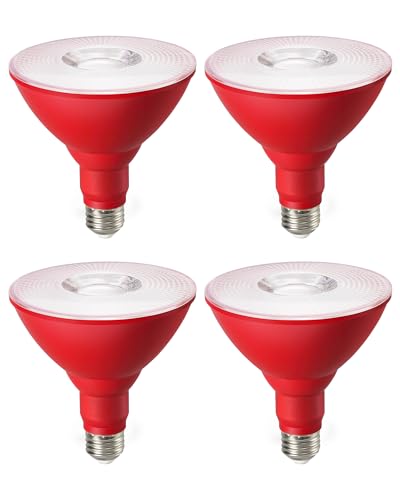 Dimmable Halloween Red PAR38 Flood LED Light Bulbs (4 Count)
