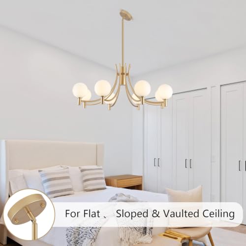 8 Light Gold Modern Sputnik Chandelier