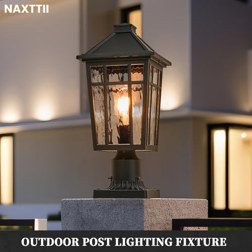 Outdoor Light Post Black Outdoor Post Light Fixtures Waterproof Aluminum Pillar Lights Outdoor 13.6 Inch Height 2 (2 Count)