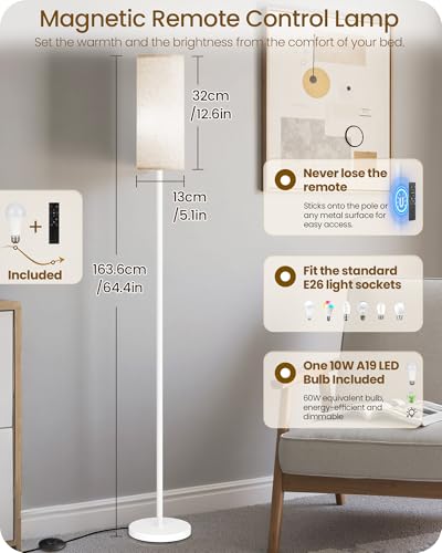 Dimmable Floor Lamps for Living Room with Remote and Foot Switch